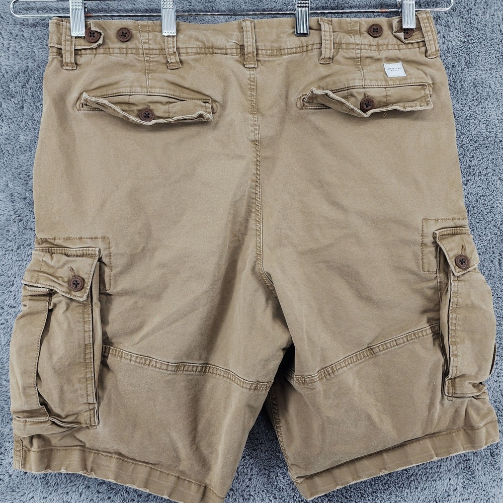 American Eagle Shorts Mens 38 Khaki Twill AE Flex Cargo Pockets Stretch Utility